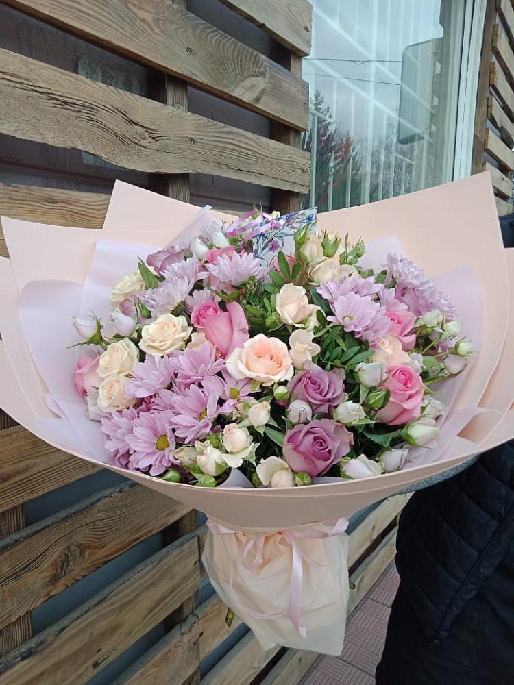 Букет цветов из: Розы и Хризантемы в Барабинске