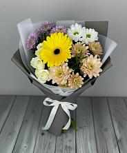 Букет цветов из:  Розы, Герберы и Хризантемы в Барабинске