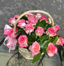Цветочная композиция из Розы в корзине #REPLACE_PRED# Барабинске