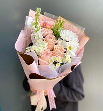 Букет цветов из:  Хризантемы и Розы в Барабинске