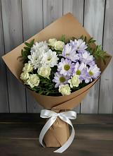 Букет цветов из:  Хризантемы и Розы в Барабинске