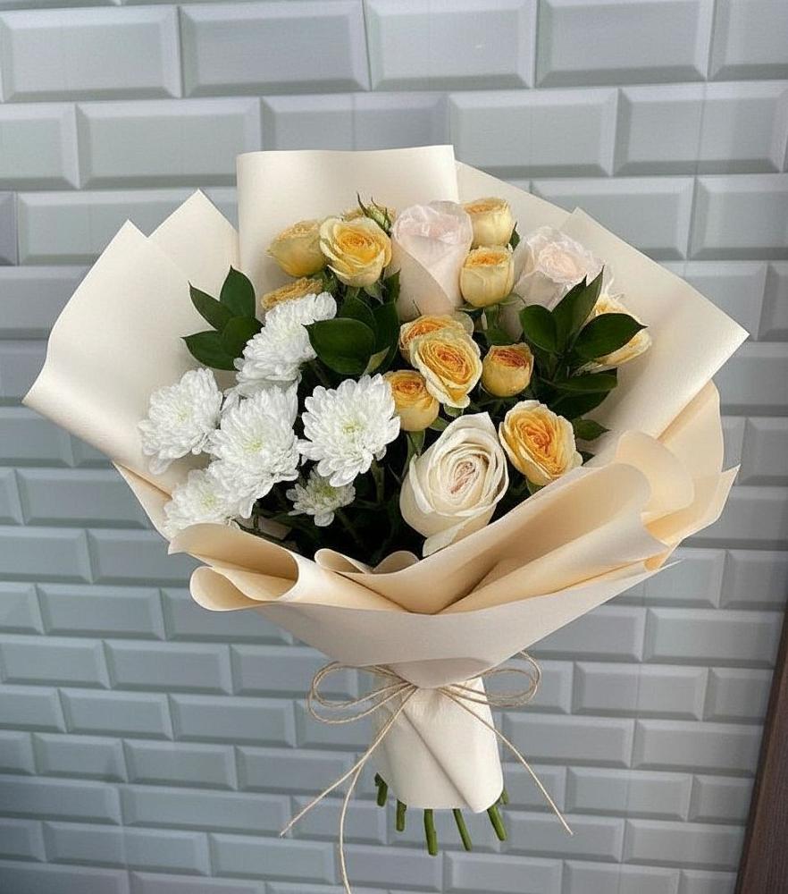 Букет цветов из: Розы и Хризантемы в Барабинске