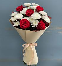 Букет цветов из:  Розы и Хризантемы #REPLACE_PRED# Барабинске