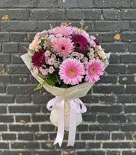 Букет цветов из:  Герберы и Хризантемы в Барабинске
