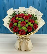 Букет цветов из:  Розы и Хризантемы в Барабинске