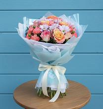 Букет цветов из:  Хризантемы и Розы #REPLACE_PRED# Барабинске