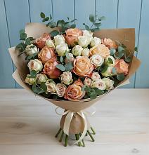 Букет цветов из:  Альстромерии и Розы в Барабинске